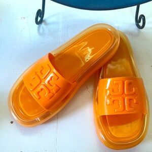 Tory Burch Women's Orange bubble slide